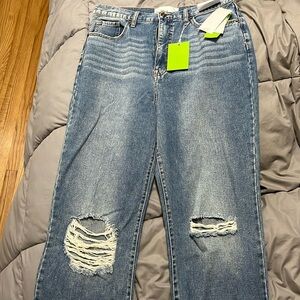 Brand New Distressed High Rise Jeans